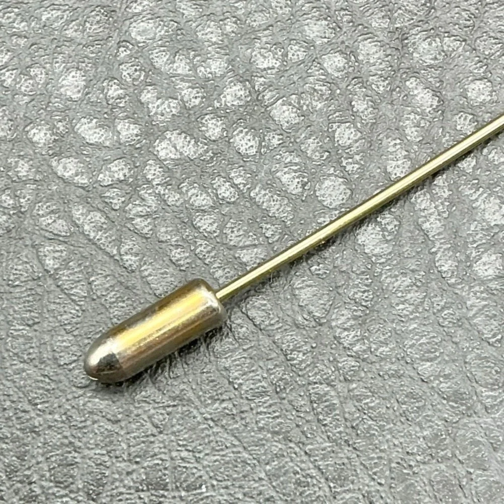 Vintage FOE Fraternal Order of Eagles Rhinestone‎ Gold Tone Stick Pin 2.5 Inch